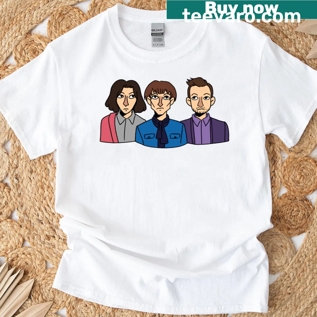 Cartoon design Ziferblat T-shirt with playful graphic — on a men's t-shirt