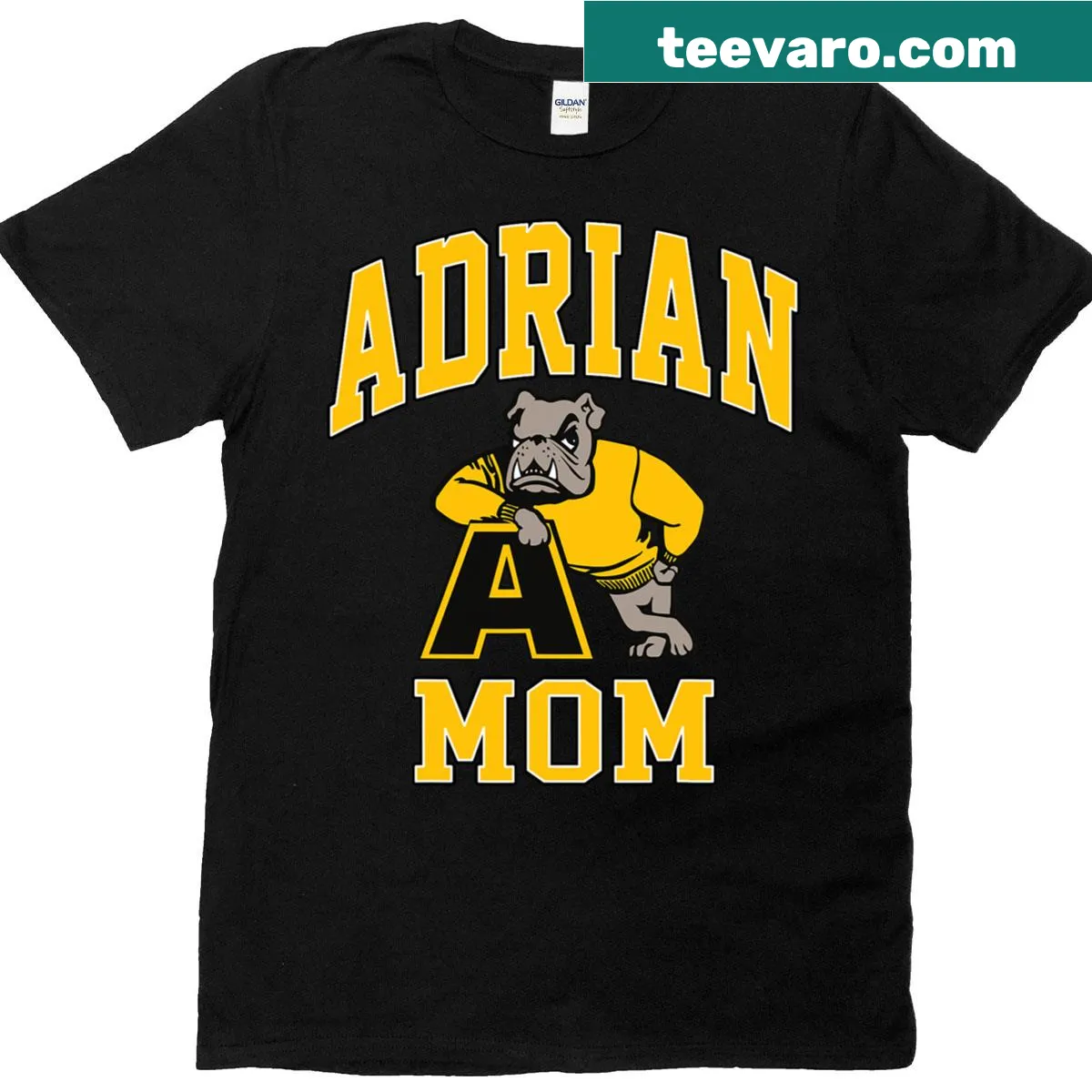 Vintage design T-shirt for Adrian College moms supporting athletics — on a men's t-shirt