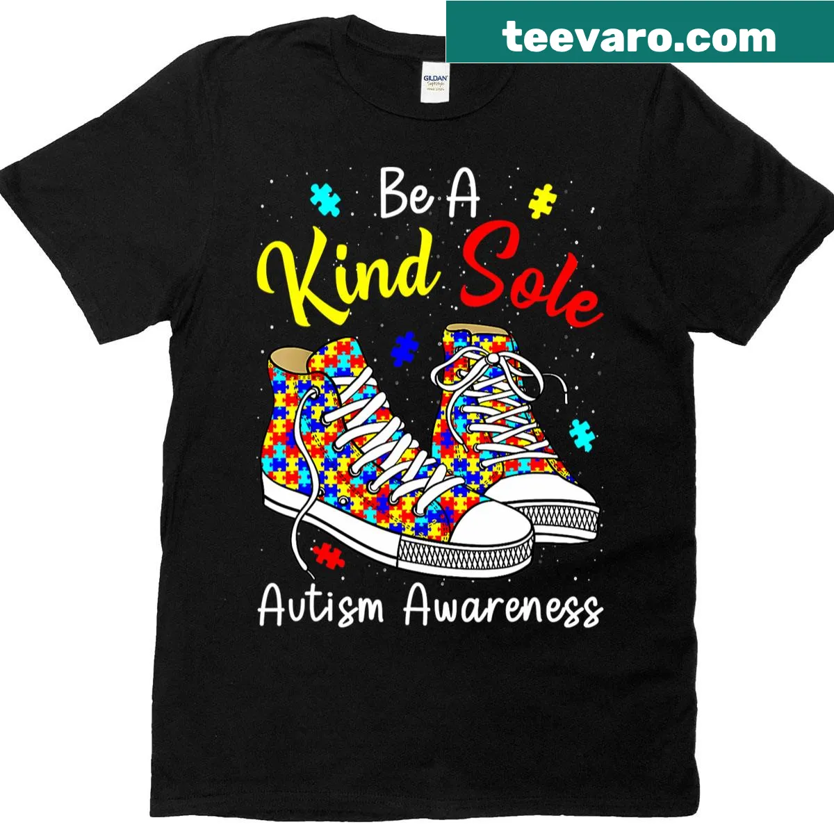 Typography design shirt with the message 'Be A Kind Sole' and a rainbow — on a men's t-shirt