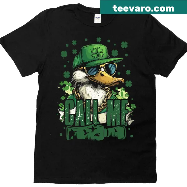 Kids T-shirt with a cartoon duck and 'Call Me Lucky Duck'