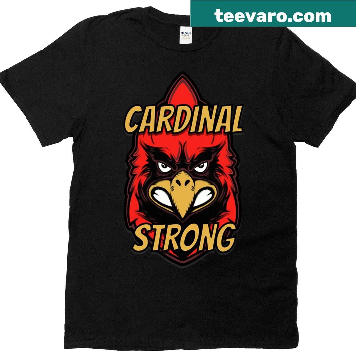 Inspirational T-shirt with the phrase 'Cardinal Strong' — on a men's t-shirt