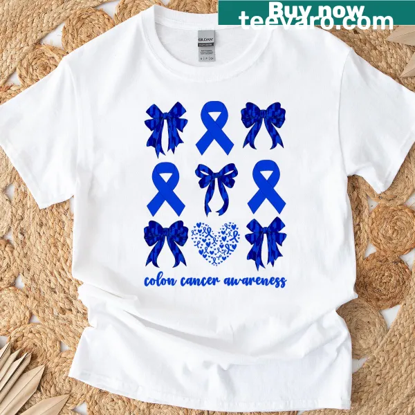 Supportive design for colon cancer awareness on a T-shirt