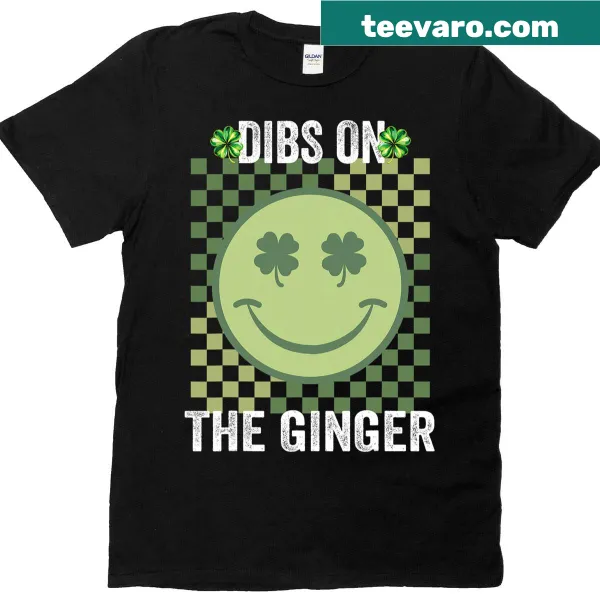 St. Patrick's Day t-shirt for girls with 'Dibs On The Ginger' and shamrock design