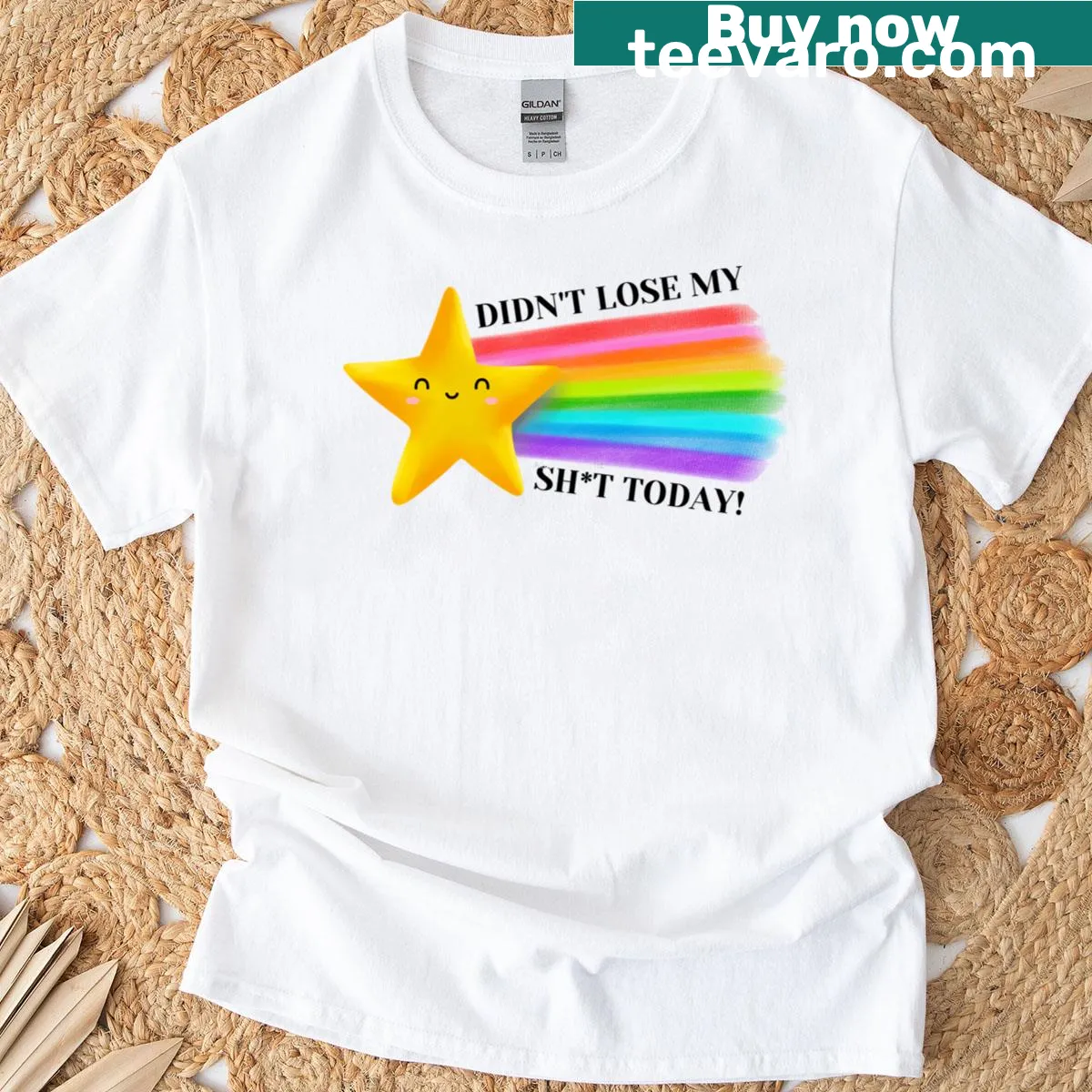 Bold typography T-shirt with 'Didn't Lose My Sht Today!' text — on a men's t-shirt