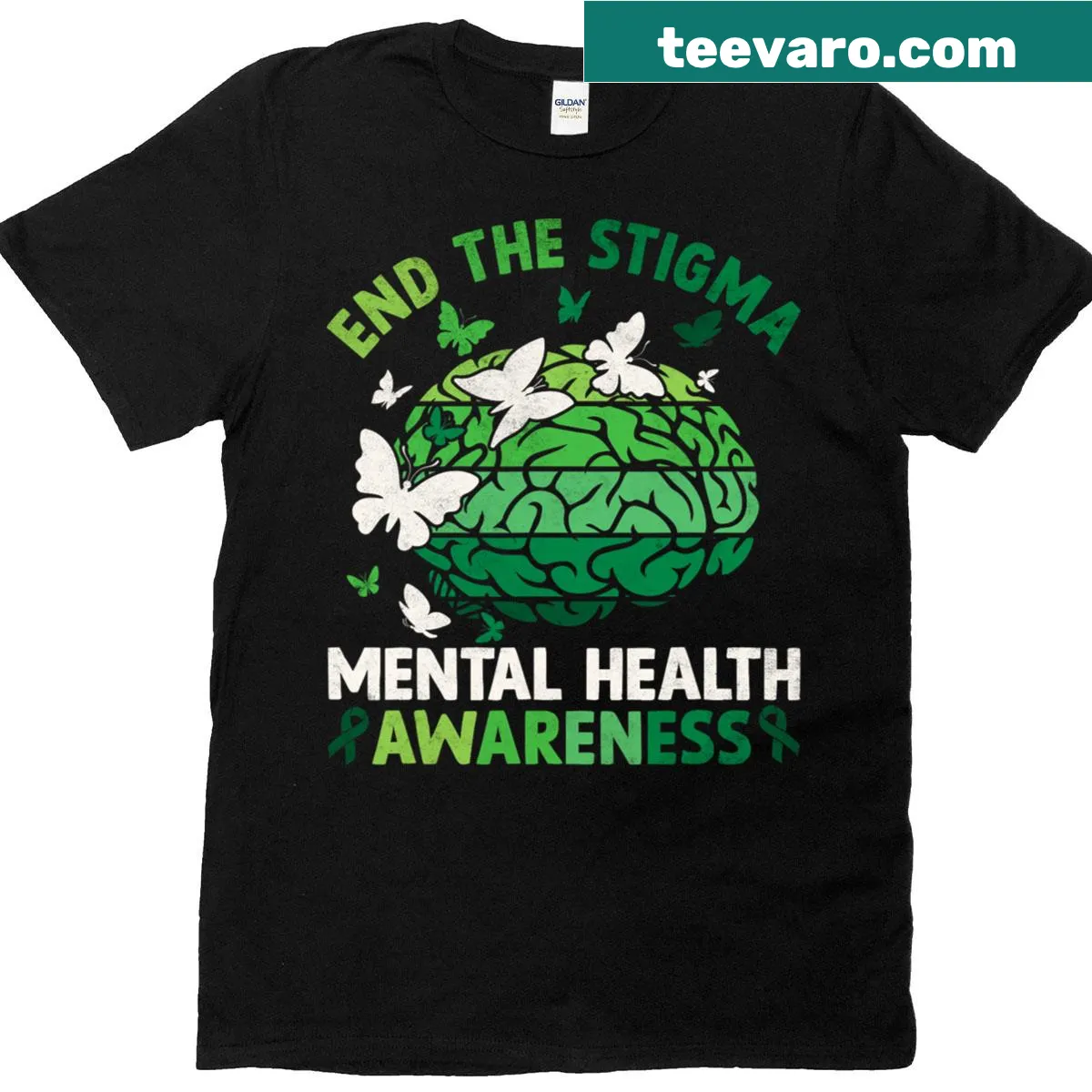 Heartwarming mental health awareness graphic T-shirt — on a men's t-shirt