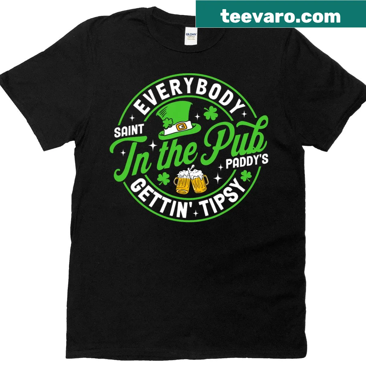 Funny St. Patrick's Day t-shirt with pub-themed humor — on a men's t-shirt