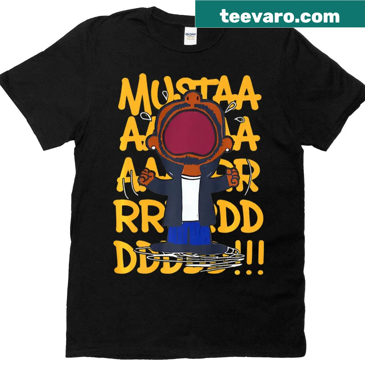 Funny mustard meme parody graphic on men's t-shirt — on a men's t-shirt