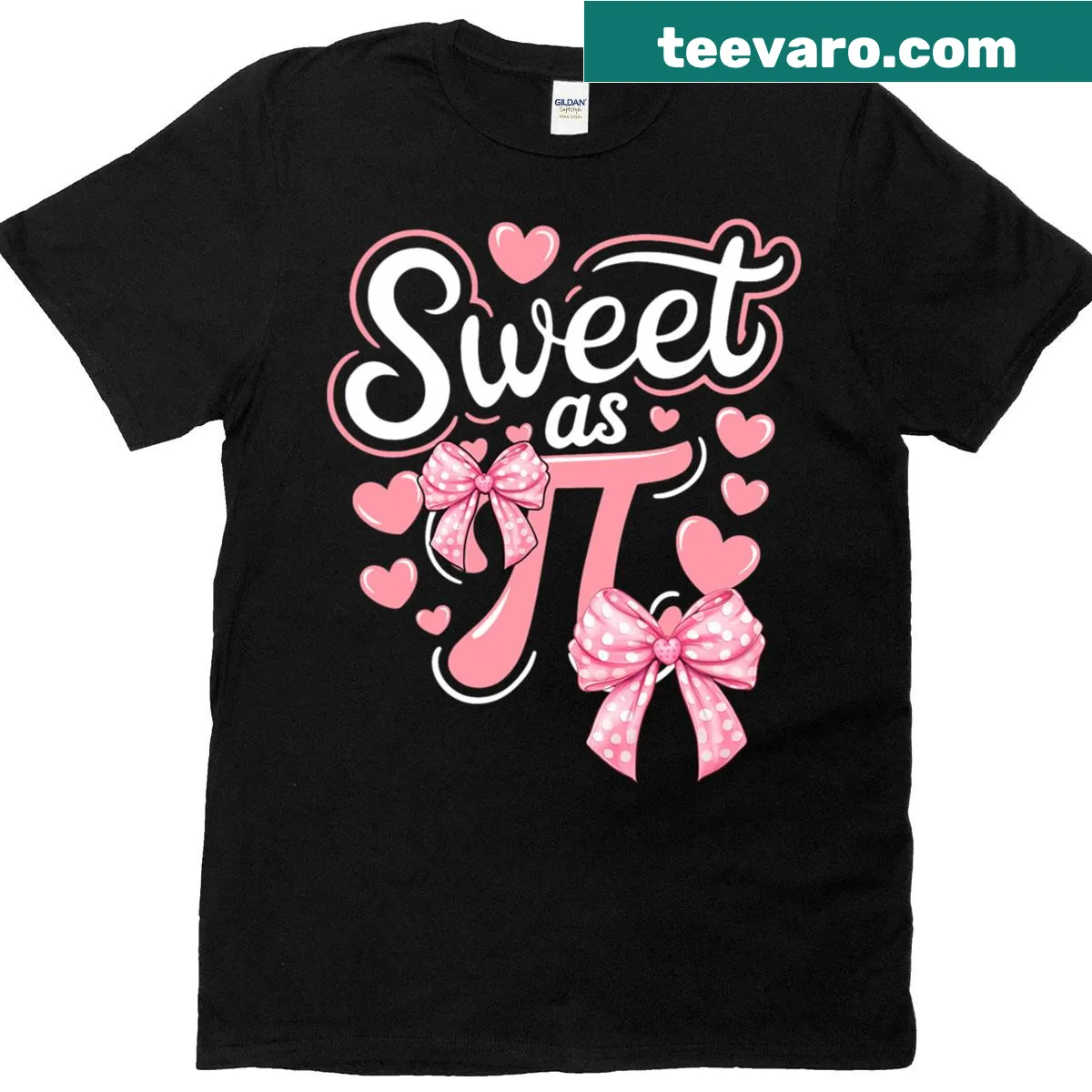 Illustrative Pi Day shirt with quirky graphics centered on the number pi — on a men's t-shirt