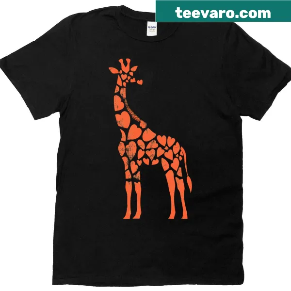 Whimsical giraffe-themed t-shirt with abstract design