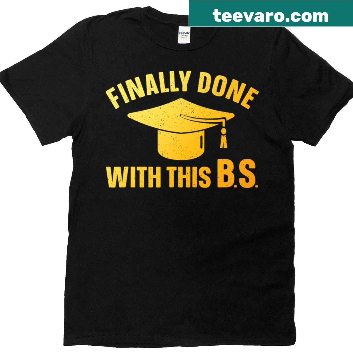 Bachelor of Science Graduation T-shirt with celebratory graphics — on a men's t-shirt
