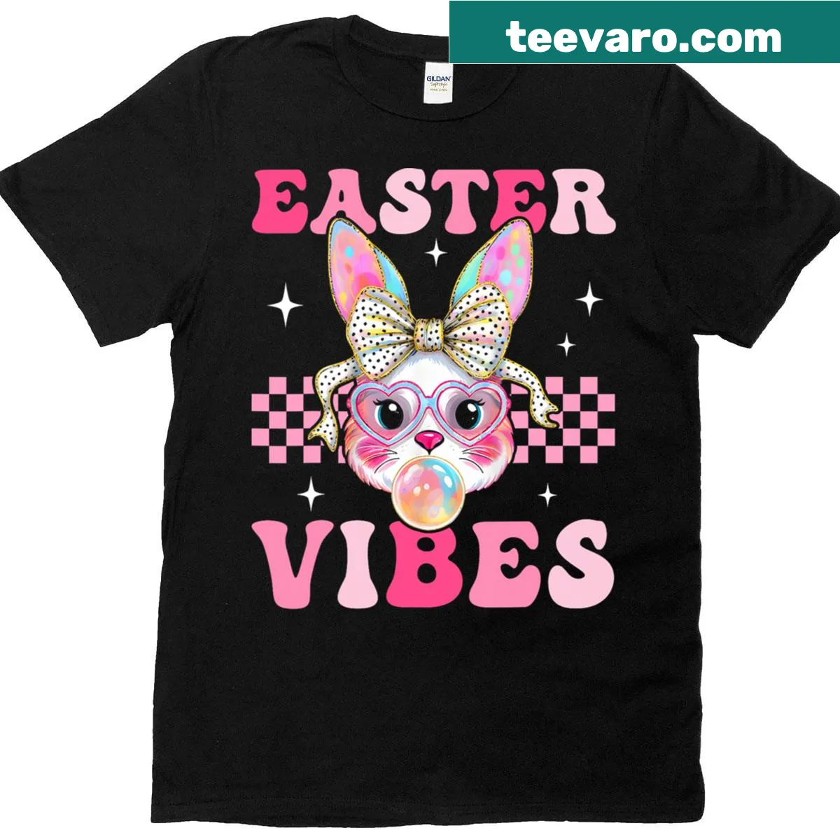 Cute Bunny Rabbit Face T-shirt for kids with cartoon design — on a men's t-shirt