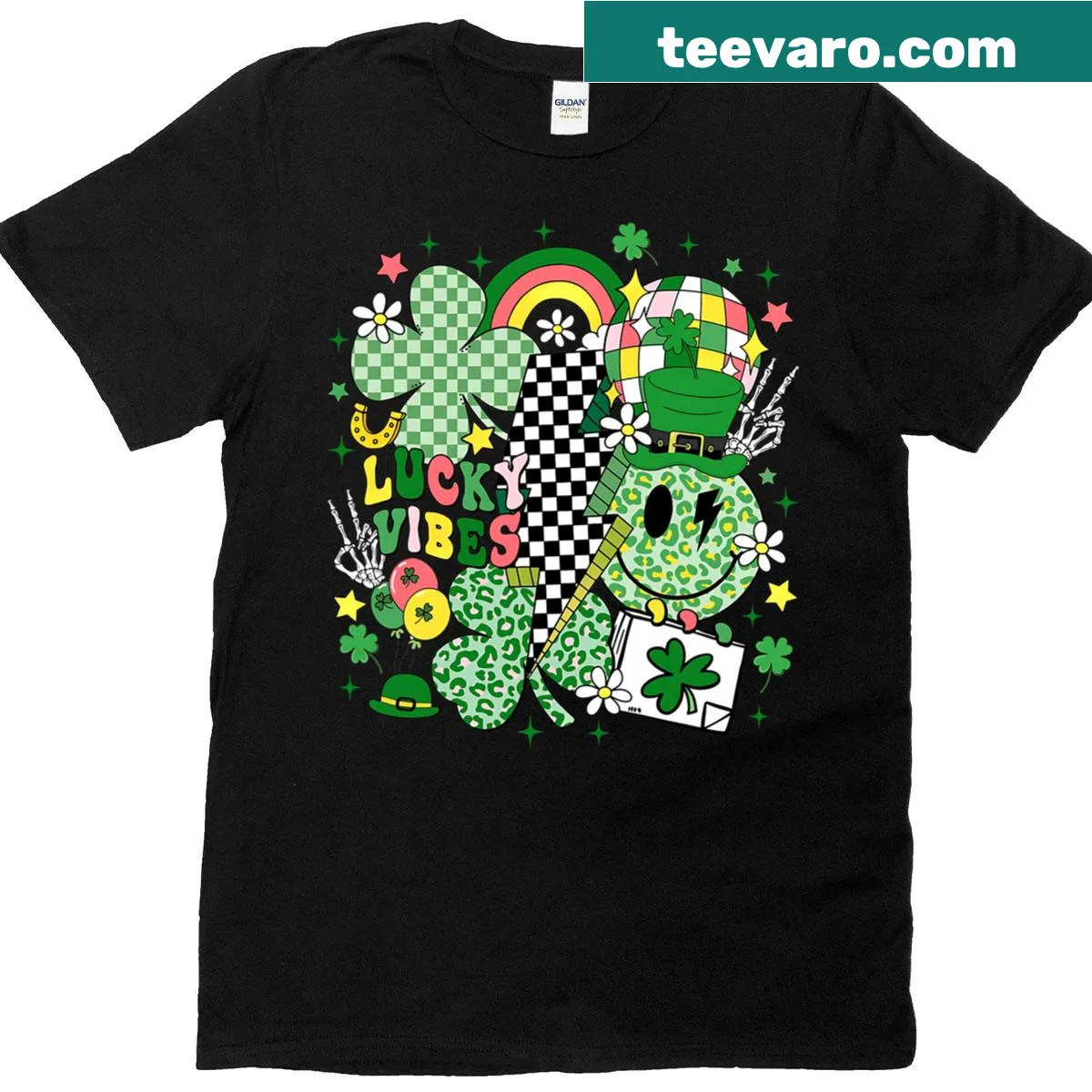 Cute shamrock graphic for kids' St. Patrick's Day T-shirt — on a men's t-shirt