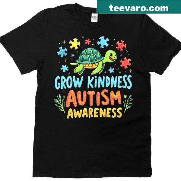 Cute turtle graphic for autism awareness T-shirt