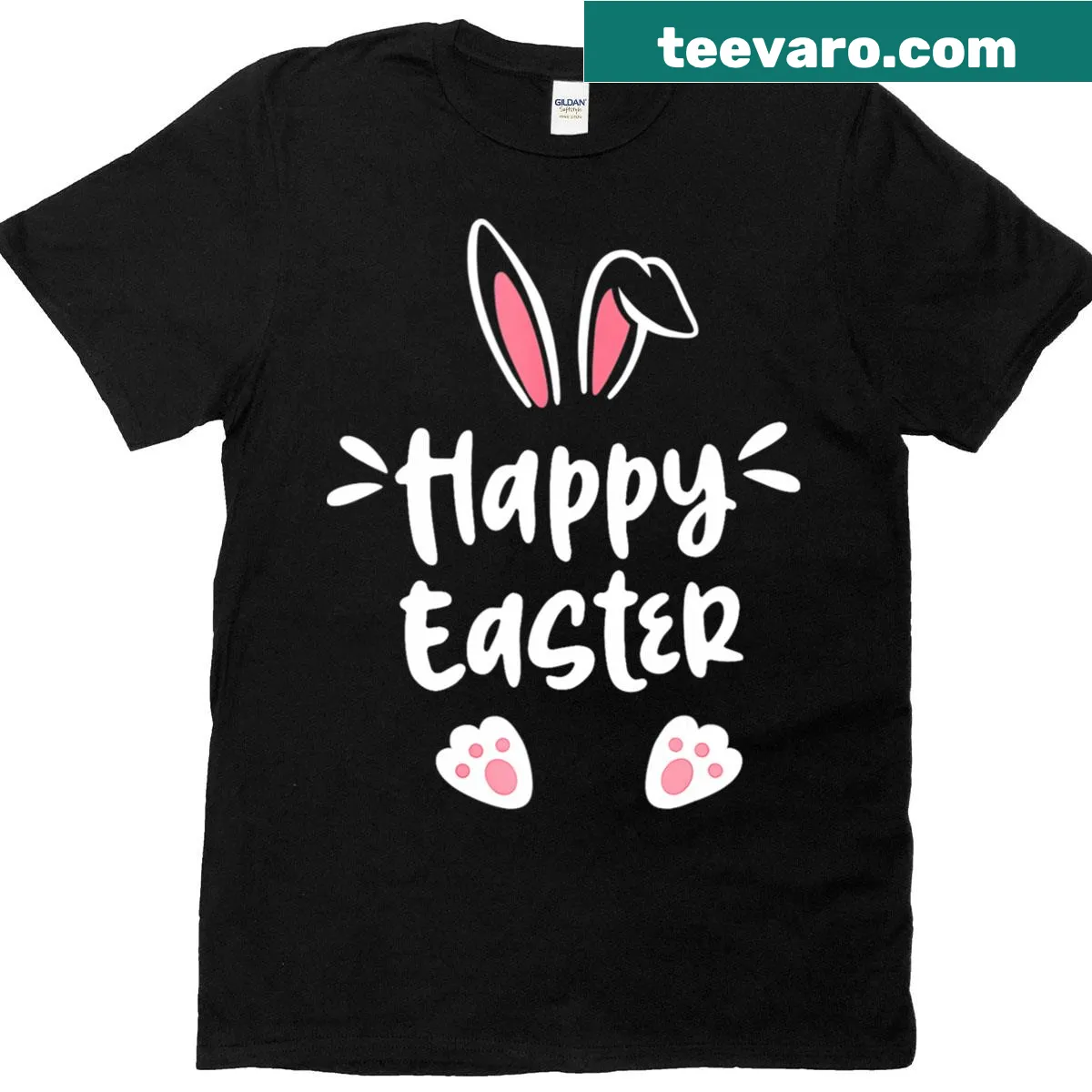 Easter Bunny t-shirt with fun egg design — on a men's t-shirt