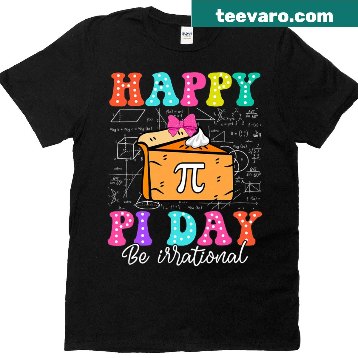 Funny typography graphic celebrating Pi Day on a T-shirt. — on a men's t-shirt