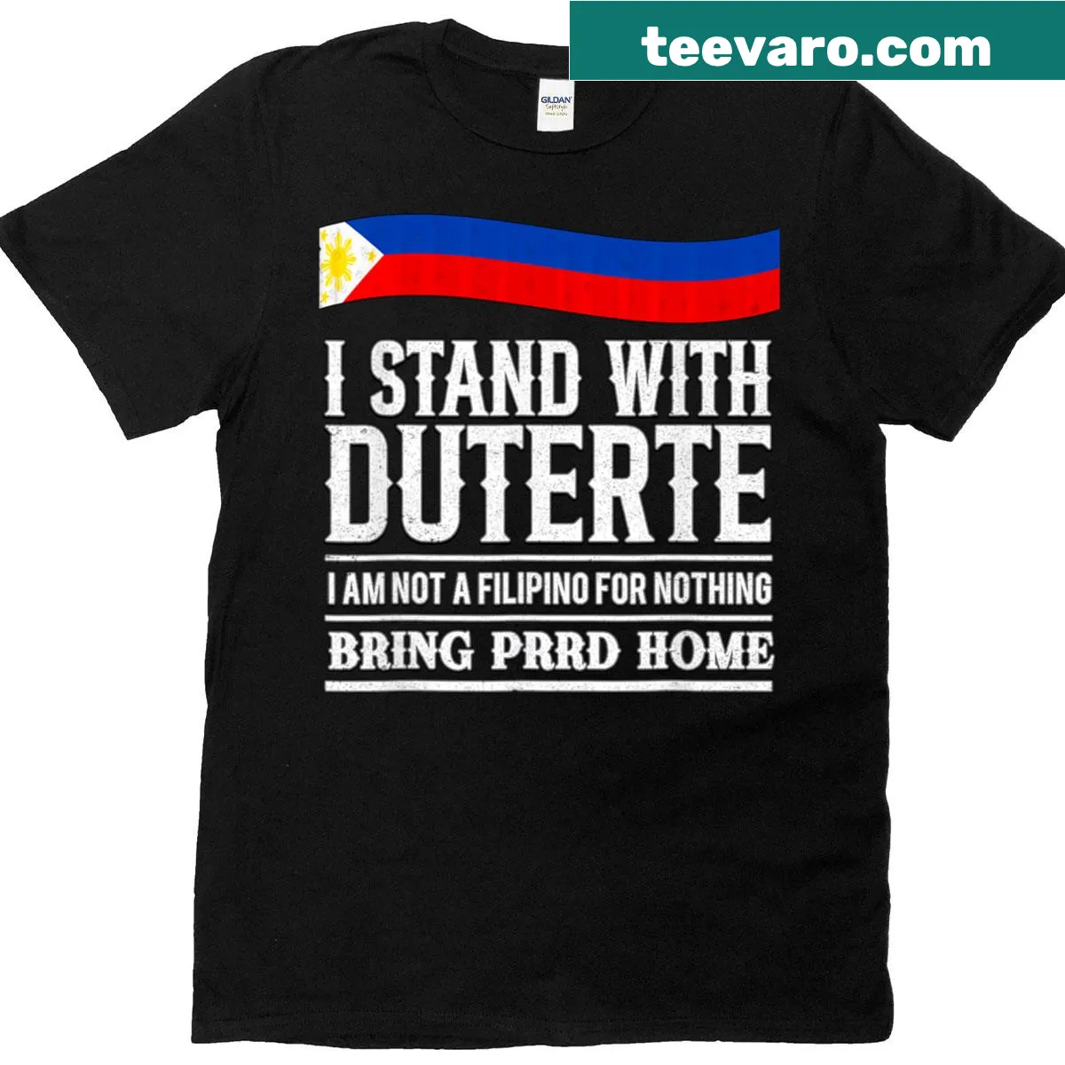 Bold typography design supporting President Duterte on a T-shirt — on a men's t-shirt