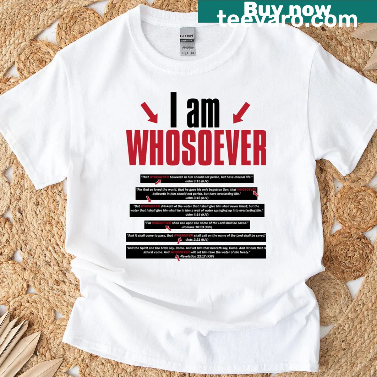 Thoughtful t-shirt with the phrase 'I Am Whosoever' — on a men's t-shirt