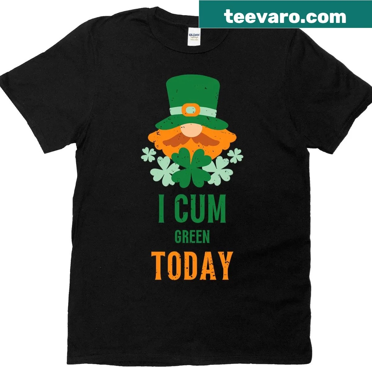 Humorous St. Patrick's Day T-shirt with shamrock and witty text — on a men's t-shirt