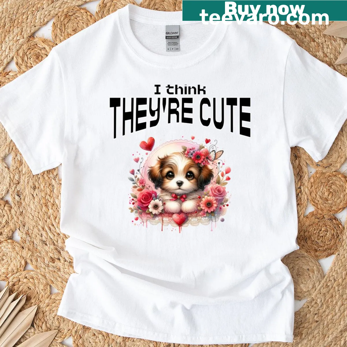 Cute Shih Tzu illustration t-shirt — on a men's t-shirt