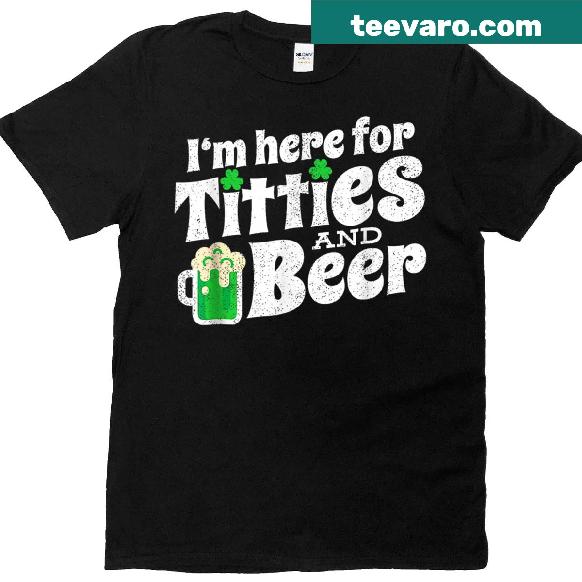 Funny St. Patrick's Day T-shirt with beer and humorous text. — on a men's t-shirt