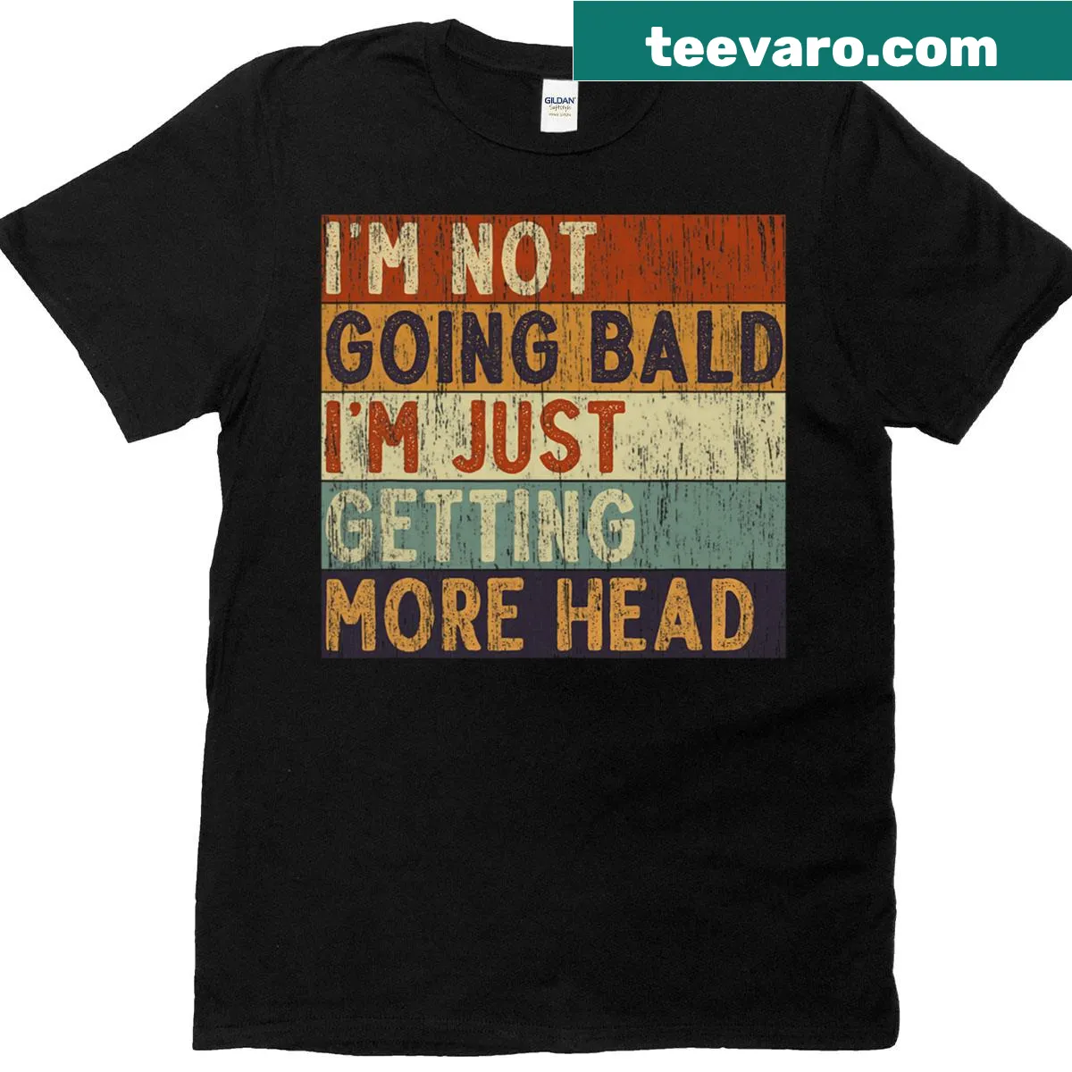 Funny joke t-shirt about hair and humor — on a men's t-shirt
