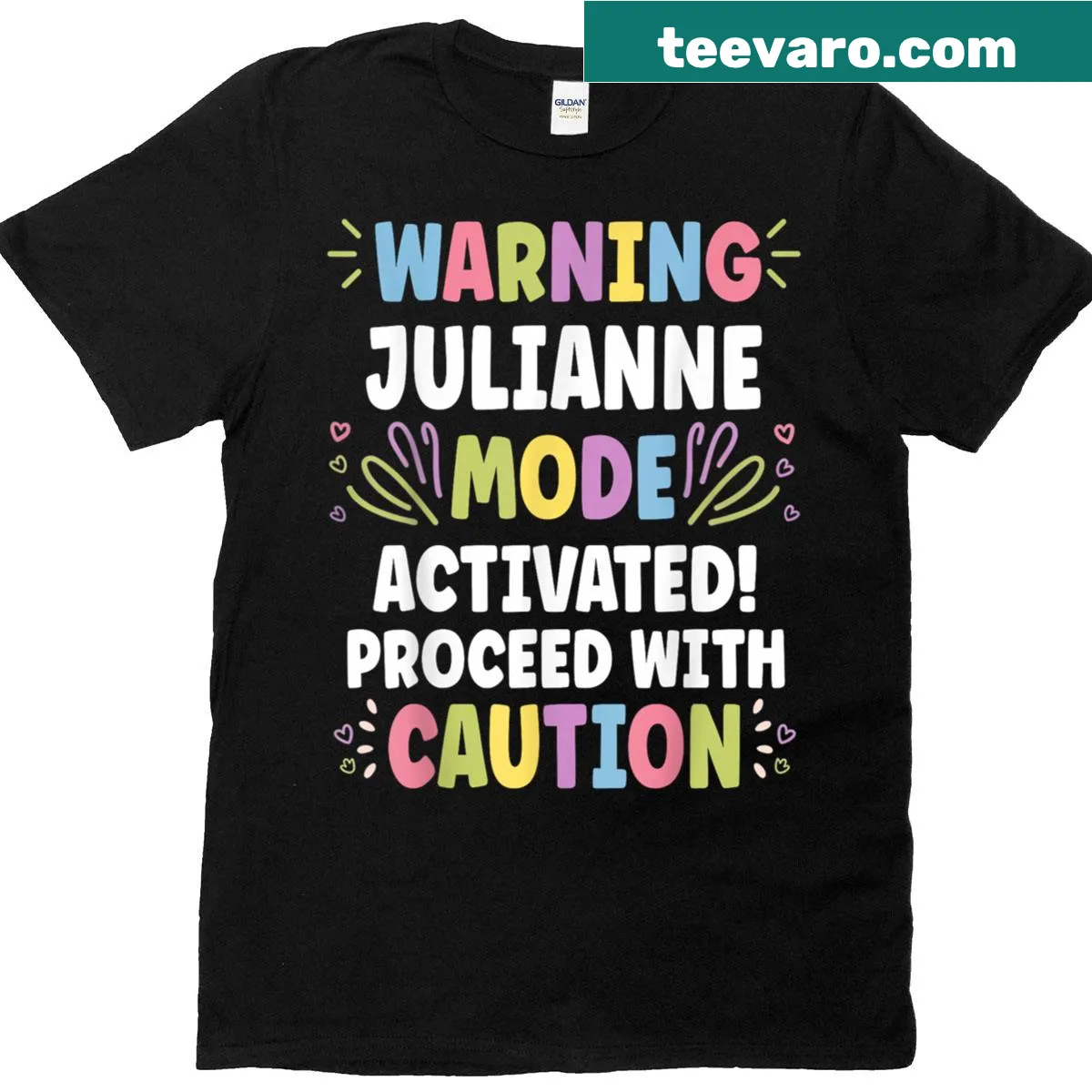 Personalized Julianne name T-shirt with a cute graphic — on a men's t-shirt