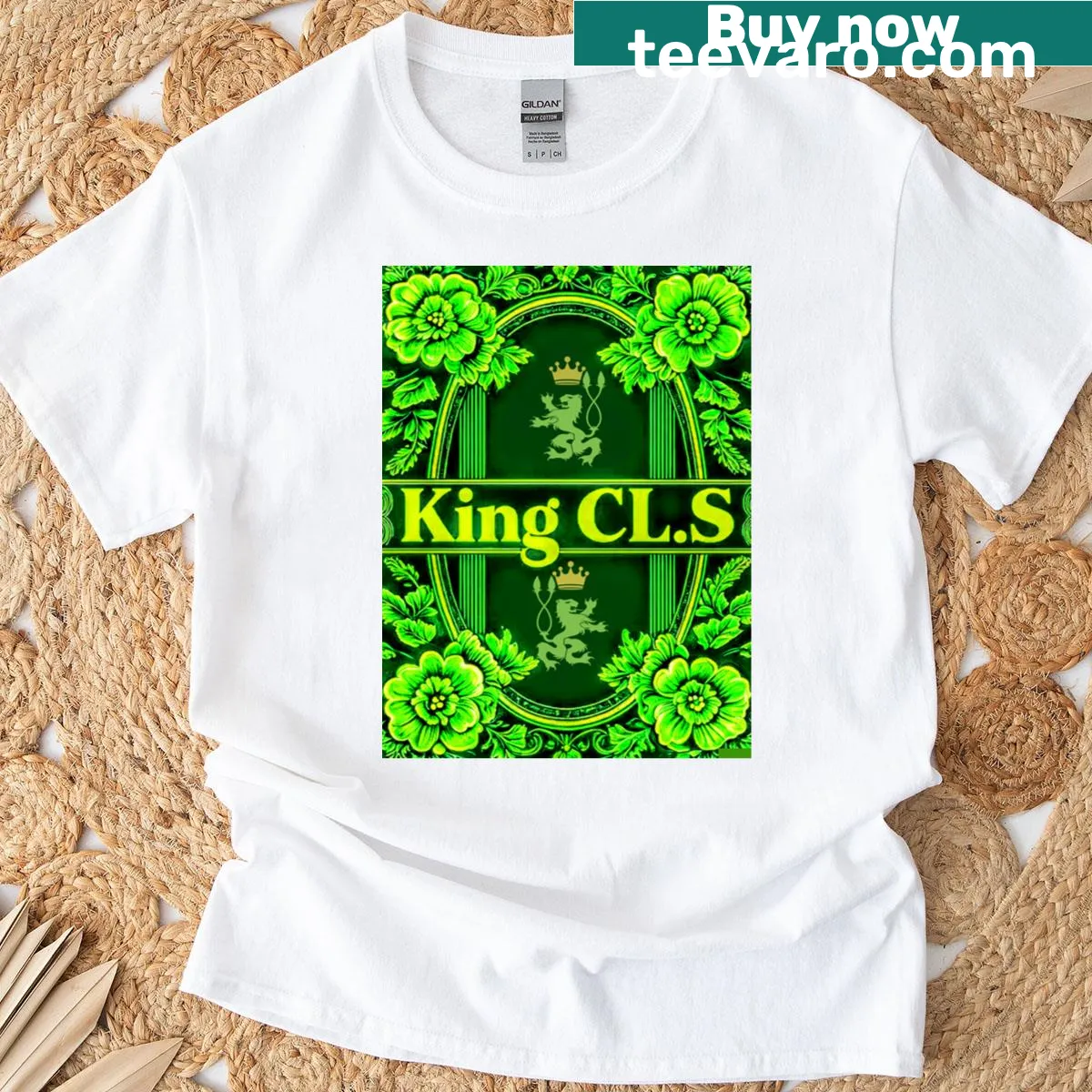 Vintage lion illustration on a t-shirt symbolizing royalty — on a men's t-shirt