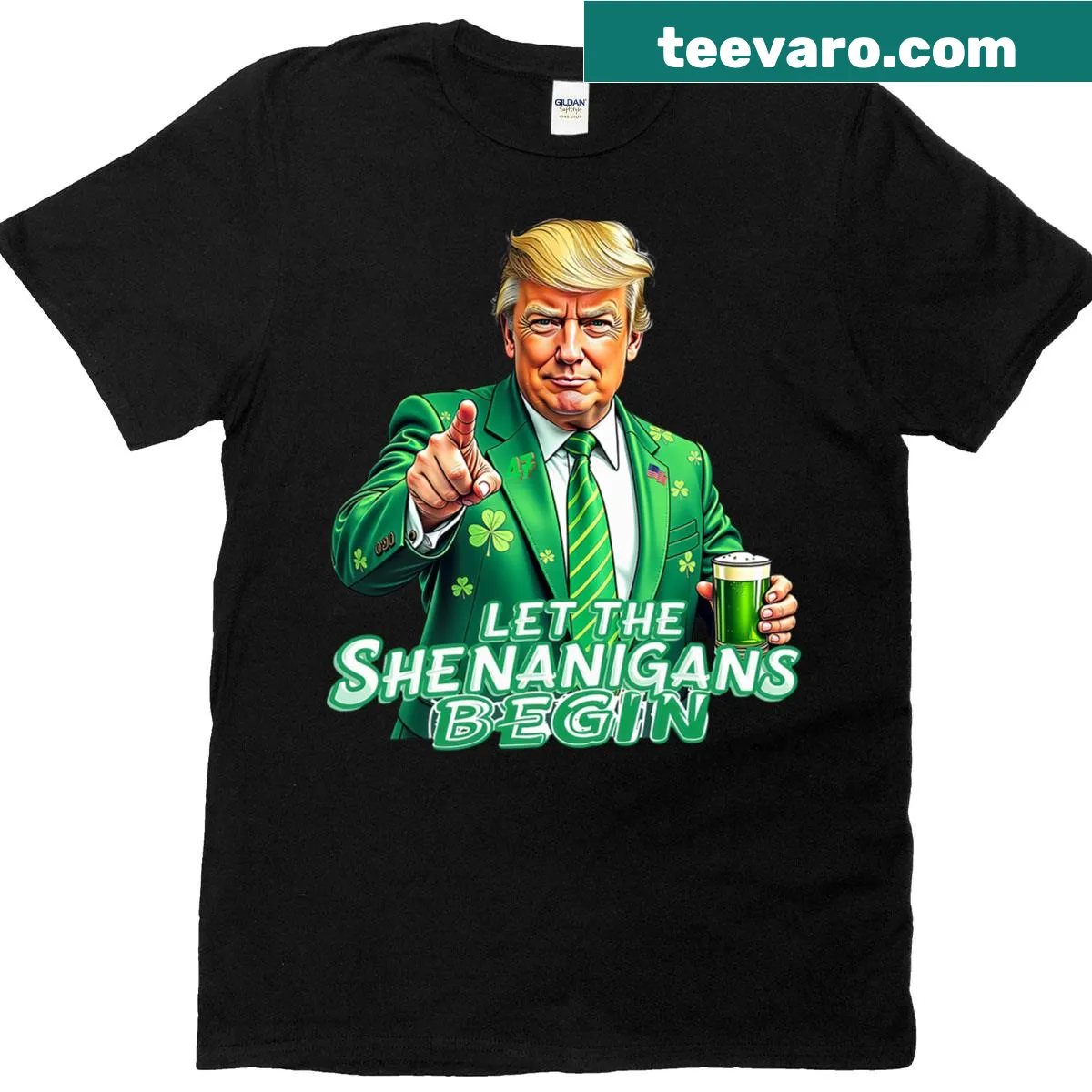 Funny 'Let The Shenanigans Begin' St. Patrick's Day T-shirt — on a men's t-shirt