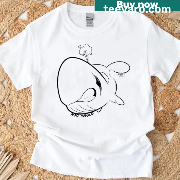 Whale graphic T-shirt depicting resilience with bold typography