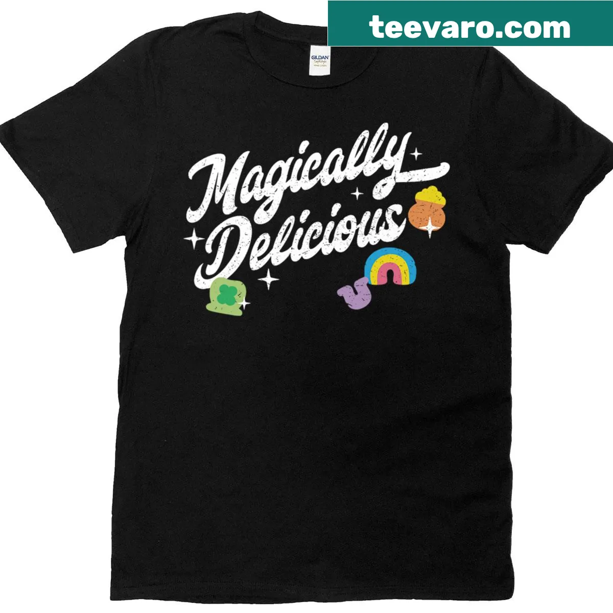 Lucky charm themed St. Patrick's Day t-shirt — on a men's t-shirt