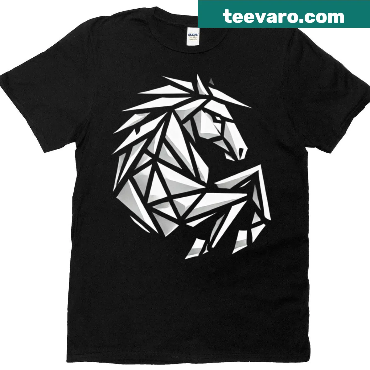 Minimalist geometric silhouette of a Kelpie dog on T-shirt — on a men's t-shirt