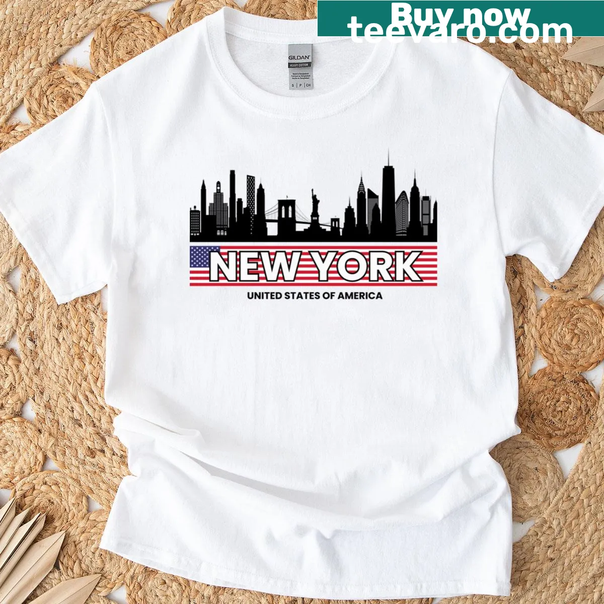 Text design representing New York City — on a men's t-shirt