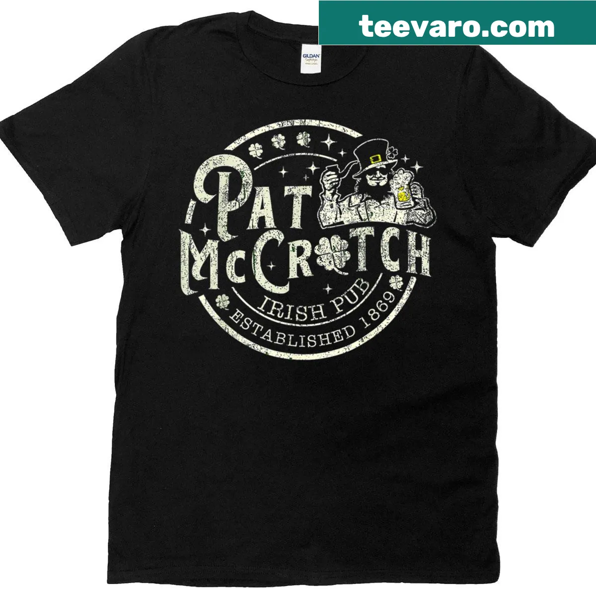 Humorous leprechaun design on T-shirt for St. Patrick's Day celebrations. — on a men's t-shirt