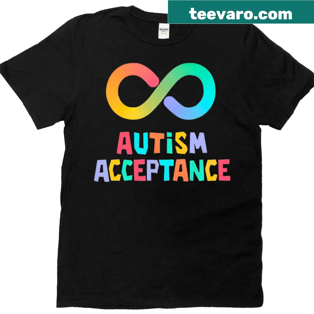 Red t-shirt with the phrase 'Red Instead' promoting autism acceptance — on a men's t-shirt