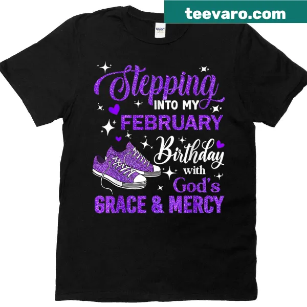 Heartfelt birthday T-shirt with the phrase about God's grace and mercy