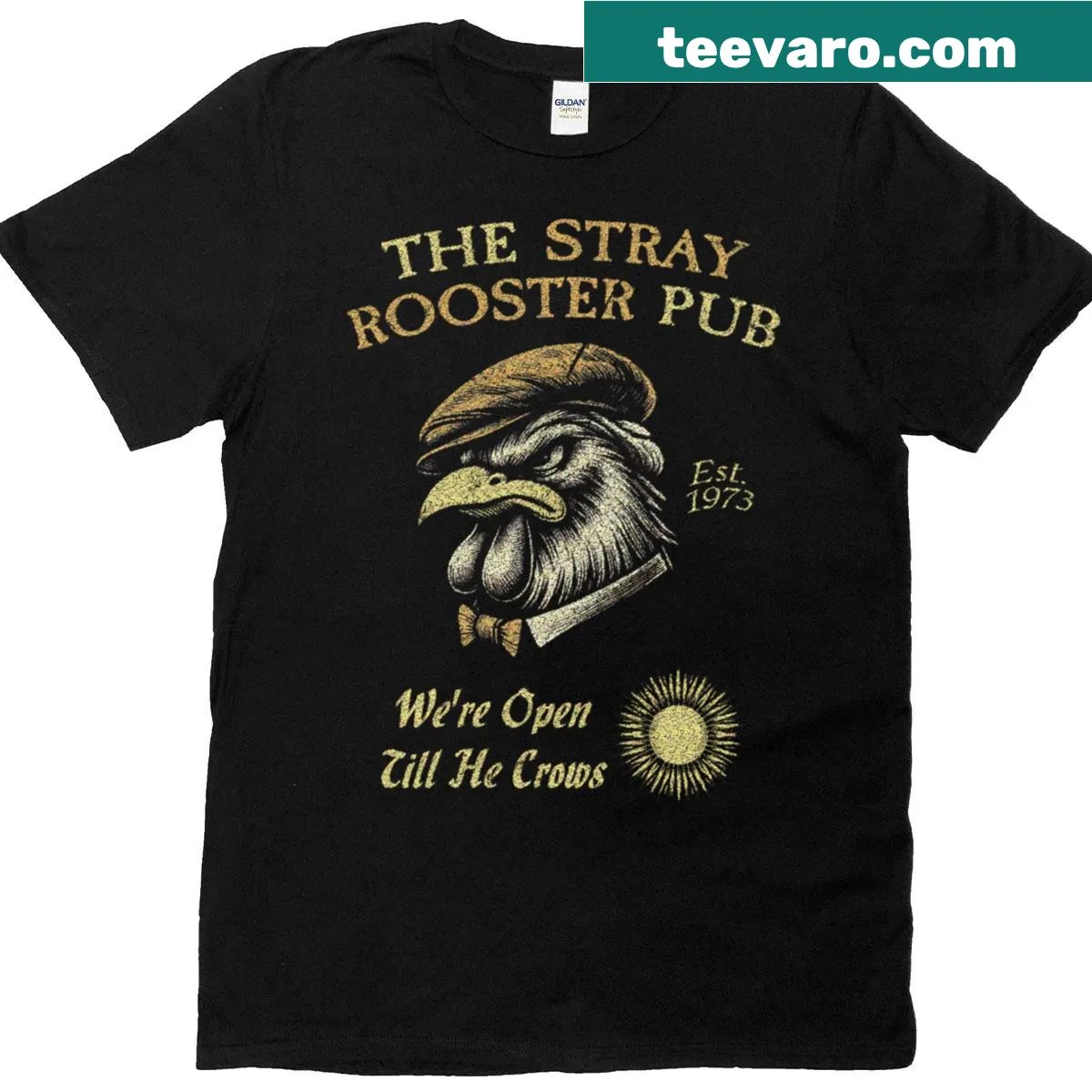 Vintage Brewery graphic text T-shirt — on a men's t-shirt