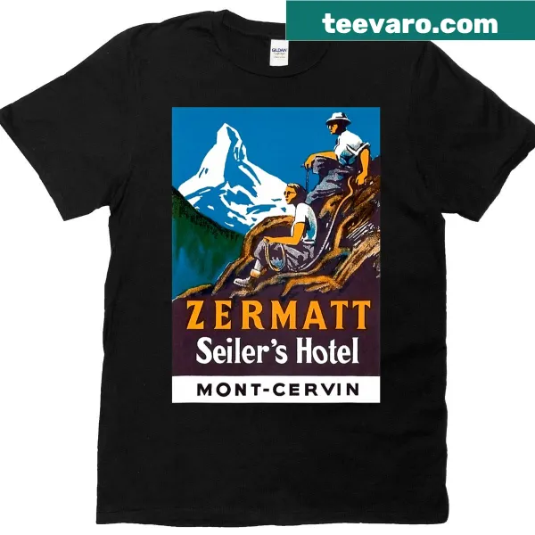 Vintage-style t-shirt with a luggage tag art design