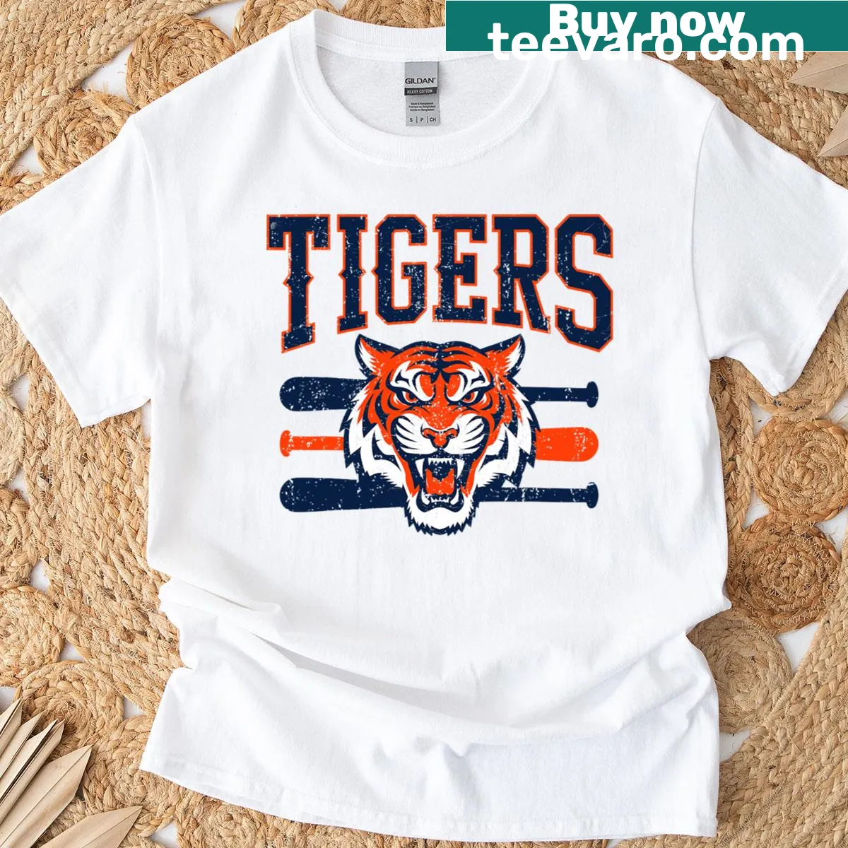 Vintage Tigers T-shirt with a throwback design. — on a men's t-shirt