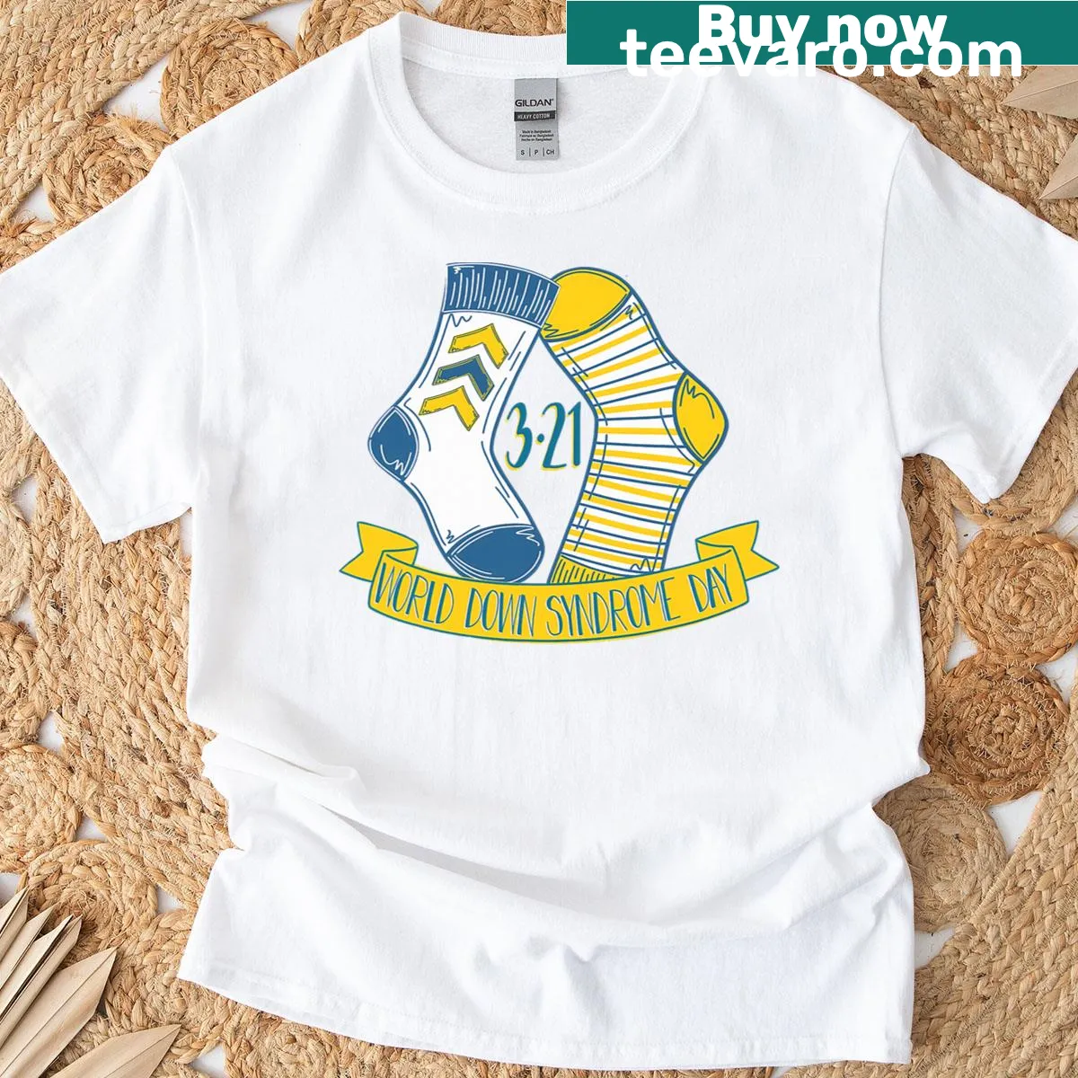 Awareness t-shirt featuring Down Syndrome message — on a men's t-shirt