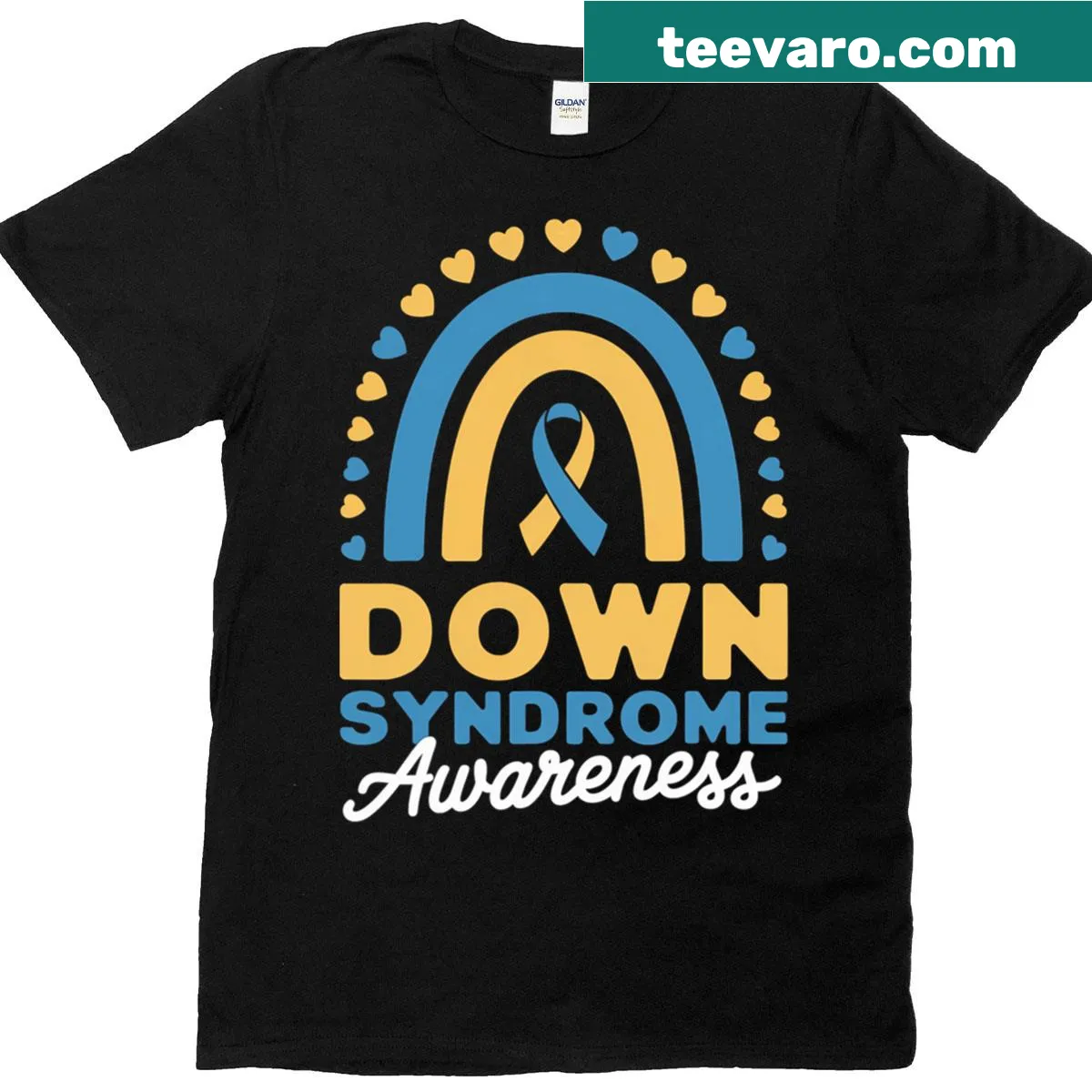 Awareness T-shirt for World Down Syndrome Day with 'Rock Your Socks' text — on a men's t-shirt