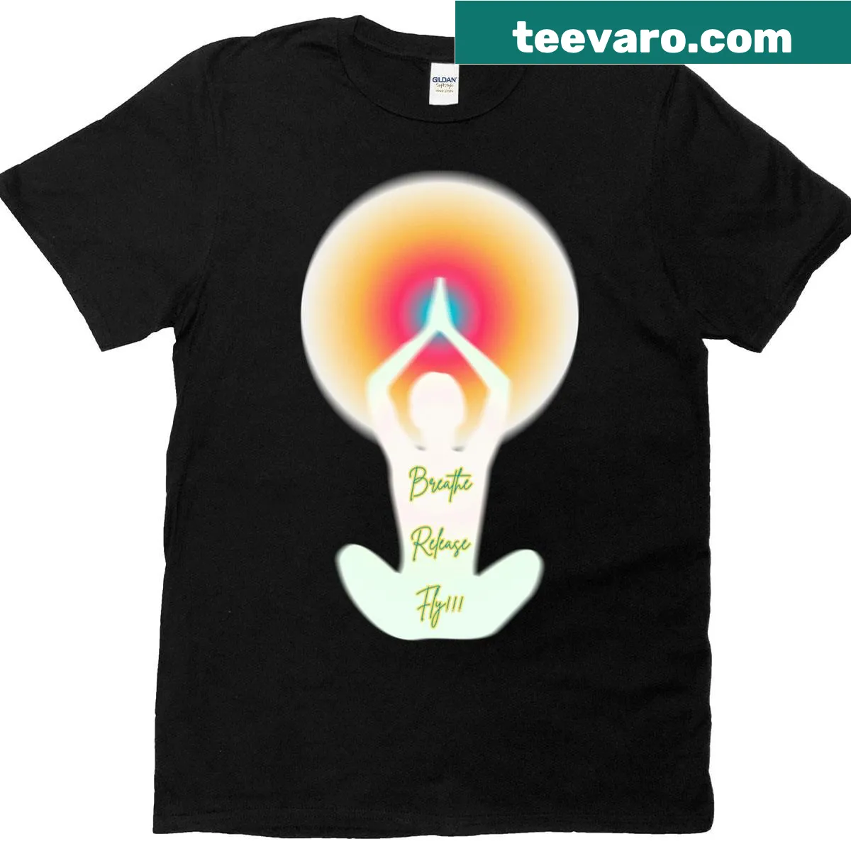 Simple Yoga Mindfulness t-shirt promoting peace and self-awareness — on a men's t-shirt