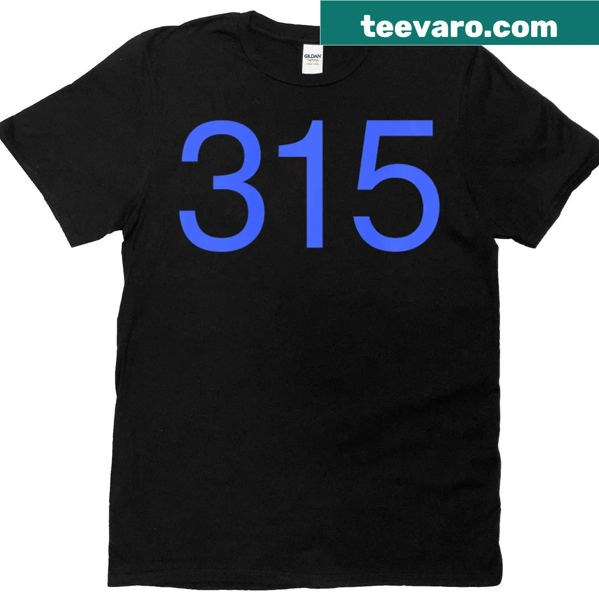T-shirt featuring the 315 area code for Syracuse, New York — on a men's t-shirt