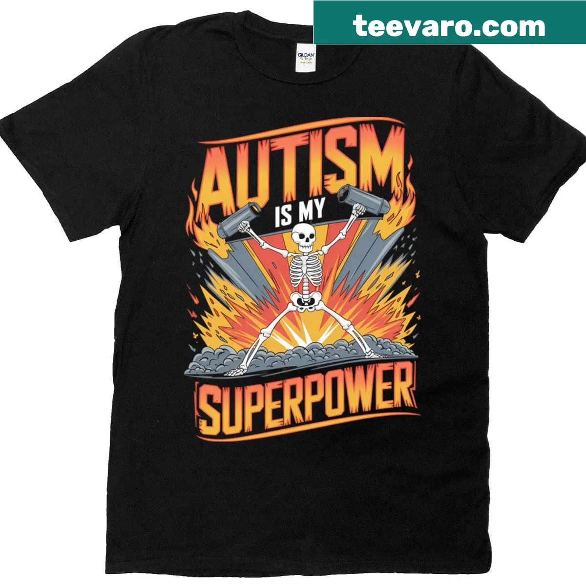 T-shirt with the phrase 'Autism is my Superpower' — on a men's t-shirt