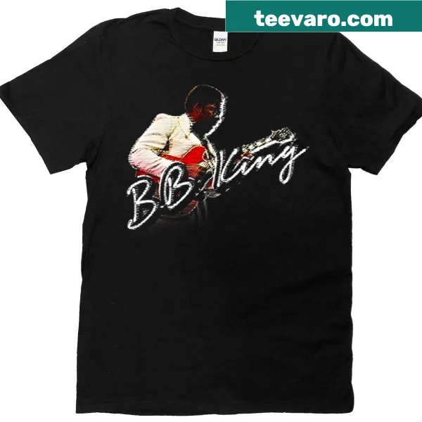 B.B. King tribute T-shirt featuring bold typography of his name