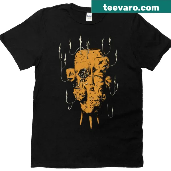 T-shirt featuring whimsical flowers blooming against a black background