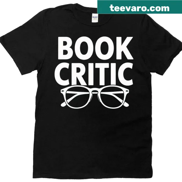 Typographic design stating Book Critic on a t-shirt.