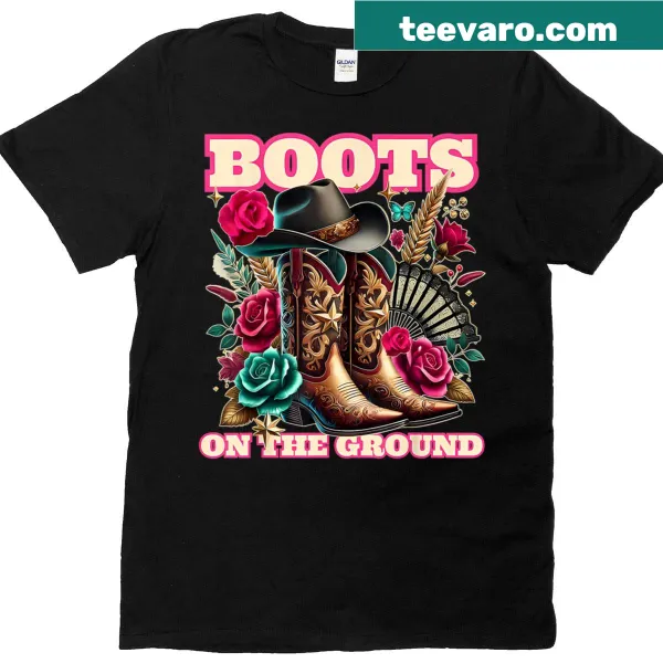 Cowgirl linedance boot design on a T-shirt