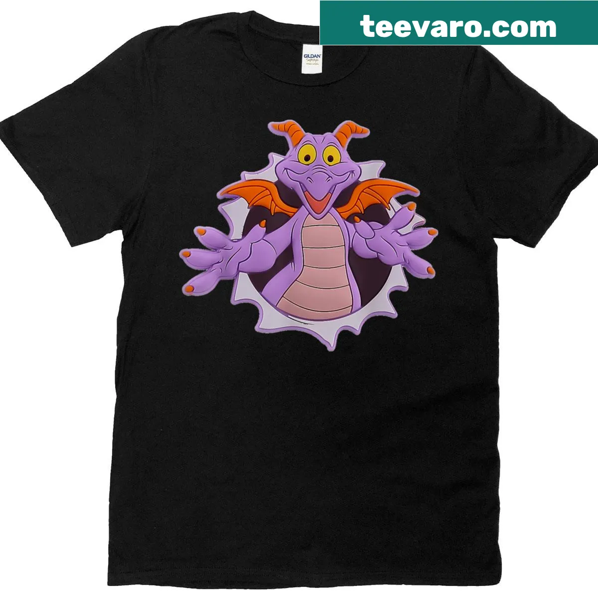 Cute fantasy illustration t-shirt featuring a burst of whimsical figures — on a men's t-shirt