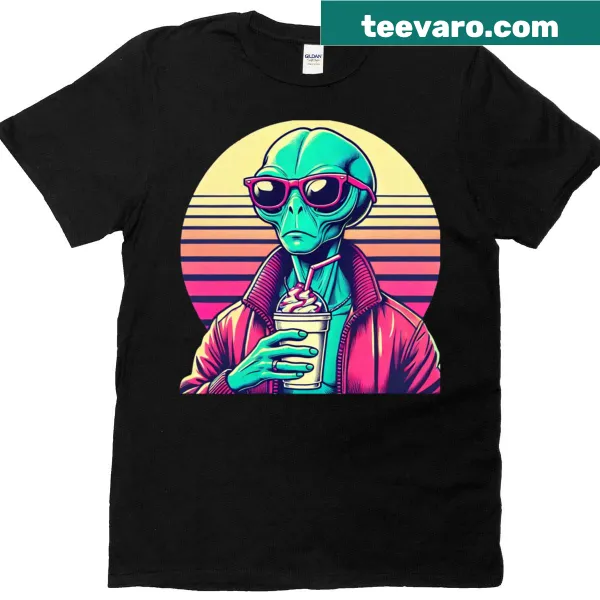 Retro-inspired cosmic graphic on a T-shirt