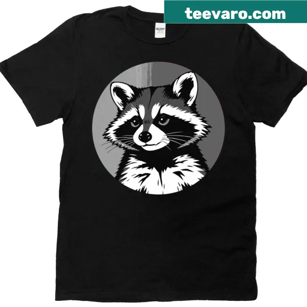 Adorable raccoon illustration on casual t-shirt